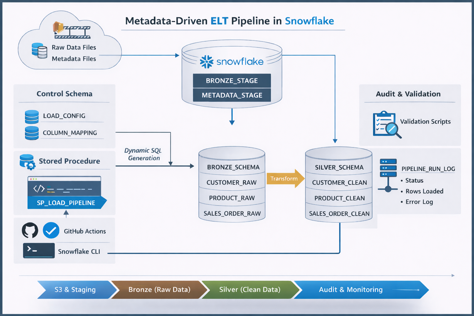 Metadata Driven ELT Pipeline in Snowflake